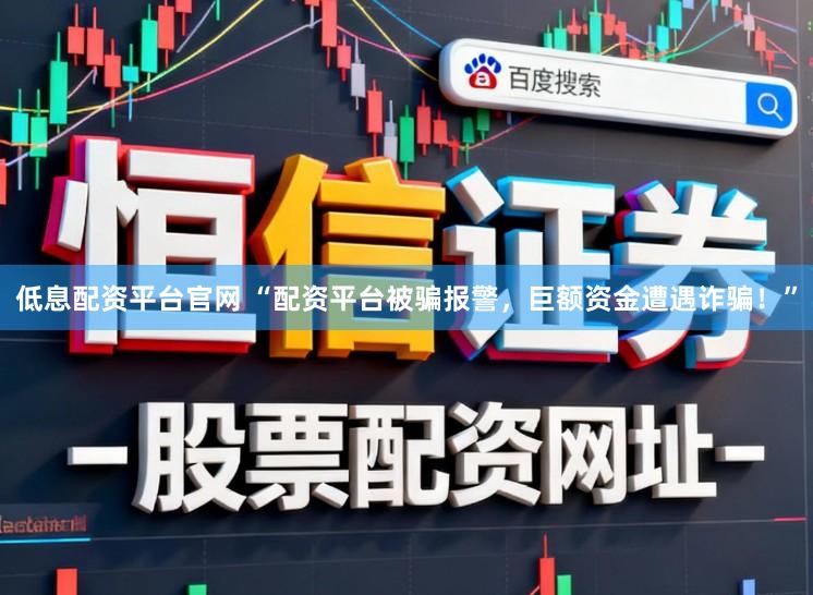 低息配资平台官网 “配资平台被骗报警，巨额资金遭遇诈骗！”